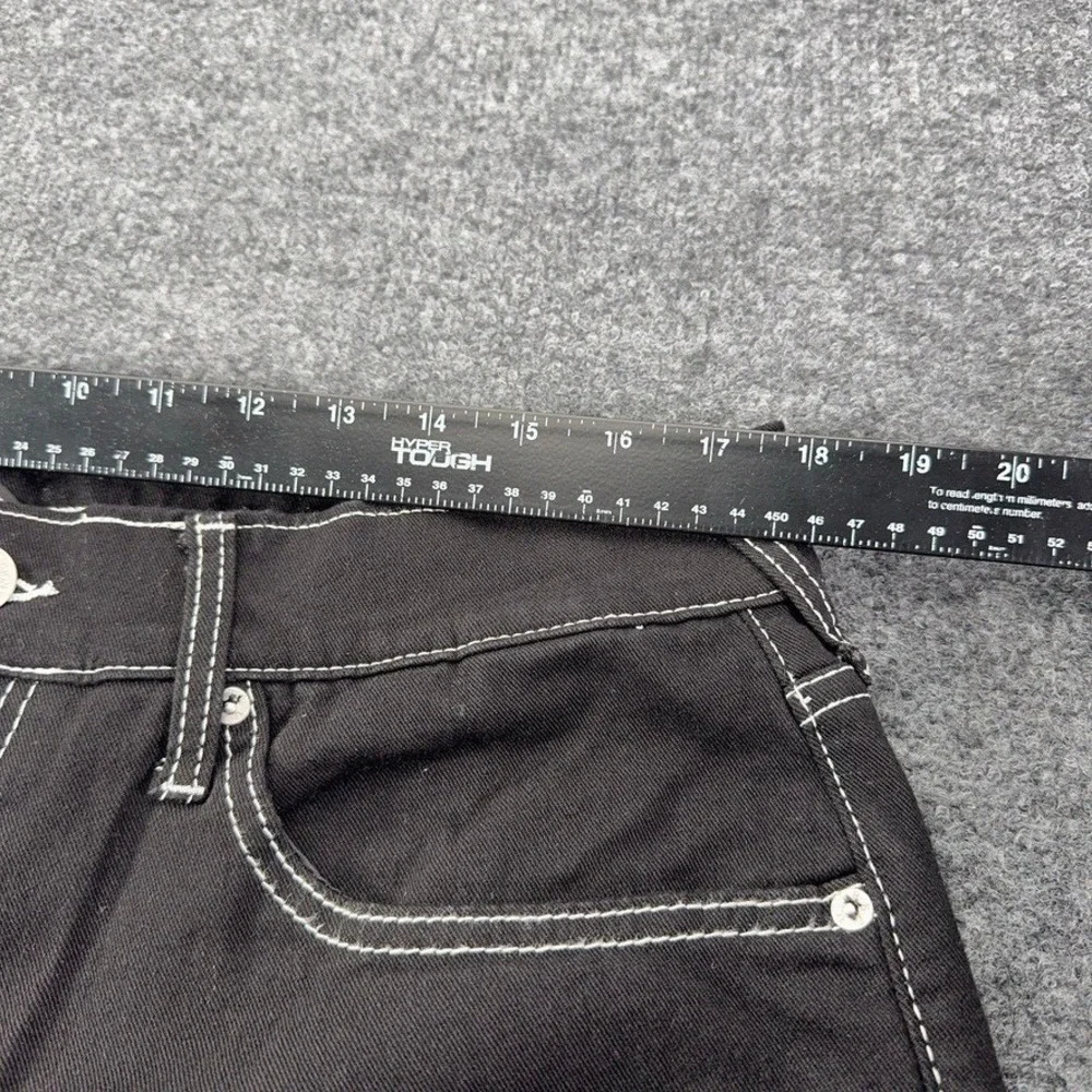 True Religion Ricky Relaxed Straight Jeans Mens 36 Rinse Black Contrast Stitch